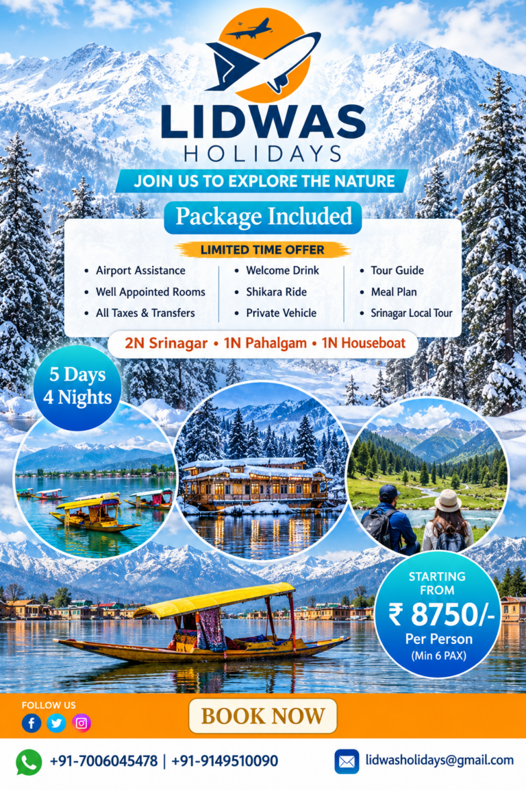 Kashmir Winter Escape Travel Poster